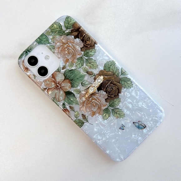 iPhone 12 12 Pro Case with 360 Rotating Ring Kickstand Floral Design - Picture 6 of 6